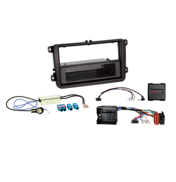 ACV 611320-10 2-ISO installation kit with storage compartment and radio connection harness for steer image
